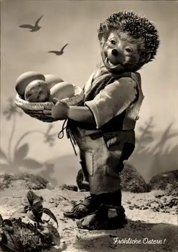 Ak Mecki der Igel, Fröhliche Ostern, Ostereier