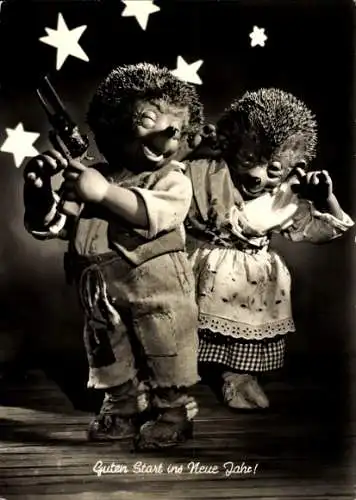 Ak Mecki der Igel, Guten Start ins Neue Jahr, Signalschuss, Igelfrau