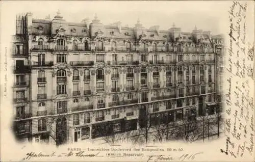 Ak Paris XVII, Gebäude Boulevard des Batignolles