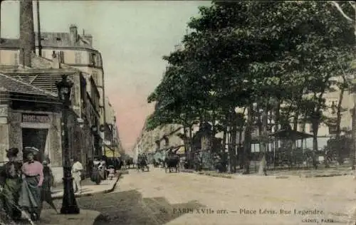 Ak Paris XVII, Place Levis, Rue Legendre
