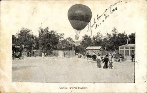 Ak Paris XVII., Flugplatz Porte Maillot, Ballon