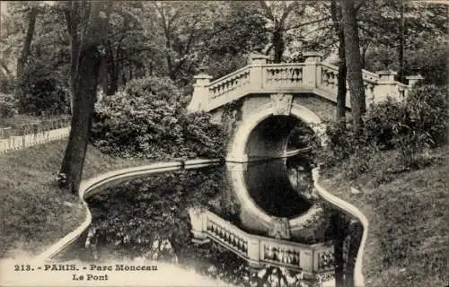 Ak Paris V, Parc Monceau, die Brücke