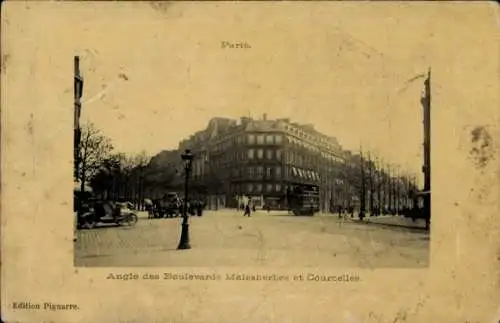 Ak Paris 17. Jahrhundert, Ecke Boulevards Malesherbes und Courcelles