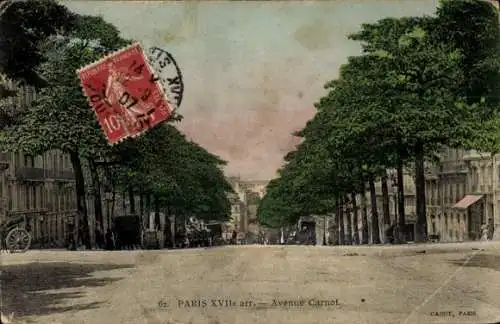 Ak Paris 17., Avenue Carnot