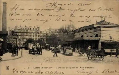 Ak Paris XVII., Bahnhof Batignolles, Rue Cardinet