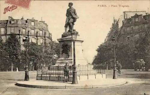 Ak Paris 17. Jahrhundert, Place de Wagram, Statue von Alphonse de Neuville