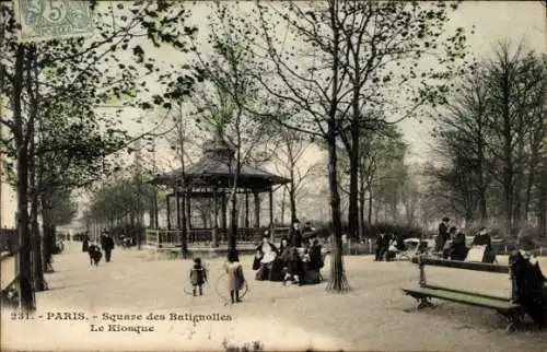 Ak Paris 17. Jahrhundert, Square des Batignolles, Der Kiosk
