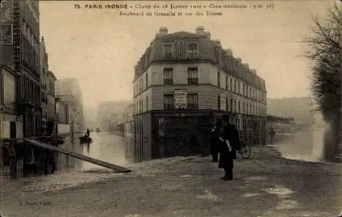 Ak Paris XV Vaugirard, Boulevard de Grenelle, Die große Seineflut vom 28. Januar 1910