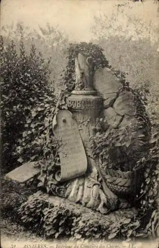 Ak Asnières-sur-Seine Hauts-de-Seine, Hundefriedhof