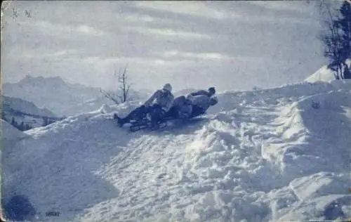 Ak Wintersport, Schlittenfahrt, Schnee