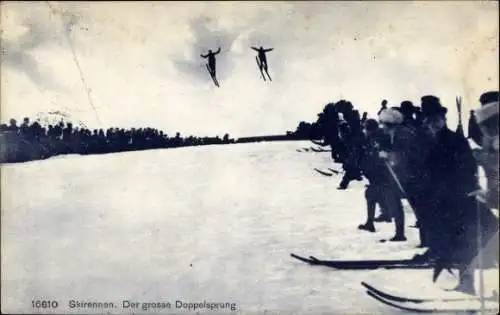 Ak Wintersport, Skirennen, Großer Doppelsprung