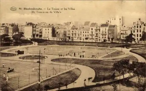 Ak Blankenberghe Blankenberge Westflandern, Le Tennis et les Villas