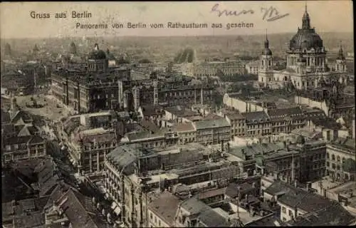 Ak Berlin Mitte, Blick vom Rathausturm, Panorama