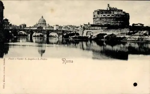 Ak Roma Rom Lazio, Ponte e Castel Sant Angelo e S. Pietro