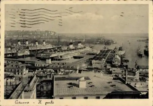 Ak Genova Genua Liguria, Blick auf den Hafen