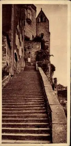 Ak Roc Amadour Rocamadour Lot, Blick auf die große Treppe