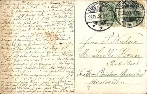 Ak Sønderborg Sönderborg Dänemark, Panorama, Schiffe, Winter