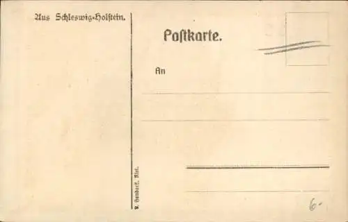 Künstler Ak Schleswig Holstein, Fischerhaus an der Bredau