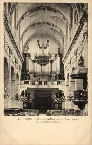 Ak Paris I Louvre, Eglise St-Nicolas du Chardonnet, Les Grandes Orgues