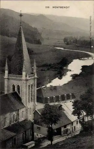 Ak Montbenoit Doubs, Kirche, Panorama