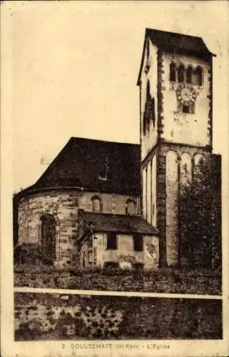 Ak Soultzmatt Sulzmatt Elsass Haut Rhin, l'Eglise
