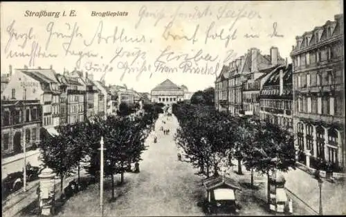 Ak Straßburg Elsass Bas Rhin, Broglieplatz
