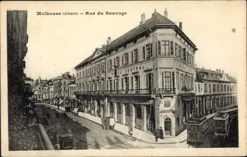 Ak Mulhouse Mülhausen Elsass Haut Rhin, rue du Sauvage