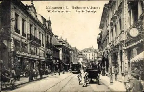 Ak Mulhouse Mülhausen Elsass Haut Rhin, Wildemannstraße