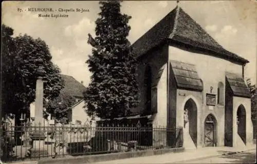 Ak Mulhouse Mülhausen Elsass Haut Rhin, Chapelle St-Jean, Musee Lapidaire