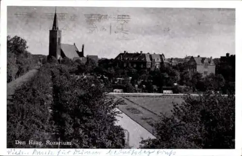 Ak Den Haag Südholland Niederlande, Rozarium, Kirche