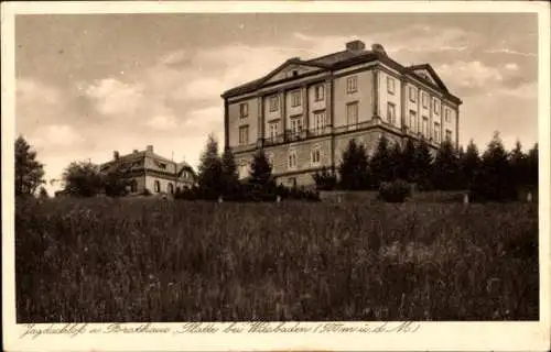 Ak Wiesbaden in Hessen, Jagdschloss und Forsthaus Platte