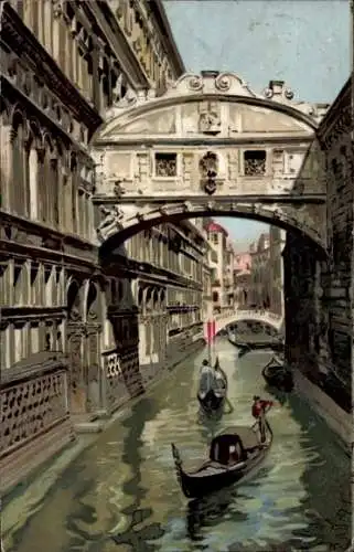 Ak Venezia Venedig Veneto, Gondelpartie, Ponte dei Sospiri