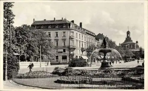 Ak Bonn am Rhein, Kaiserplatz, Universität, Brunnen