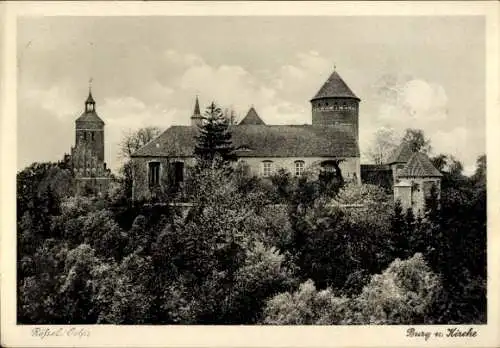 Ak Reszel Rössel Ostpreußen, Burg, Kirche