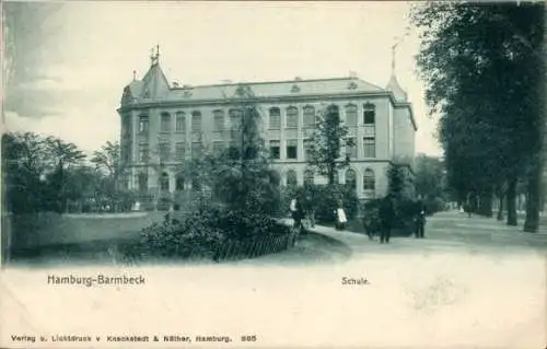 Ak Hamburg Nord Barmbek Barmbeck, Schule