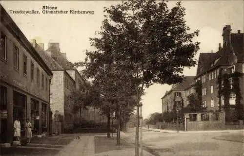 Ak Hamburg Altona Ottensen, Treskowallee, Othmarscher Kirchenweg