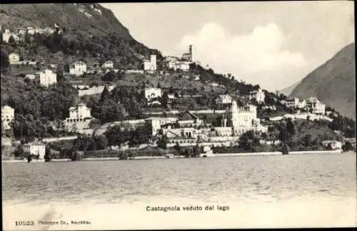 Ak Castagnola Cassarate Lugano Kt. Tessin, Castagnola veduto dal Lago