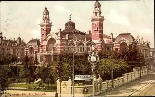 Ak Zürich, Blick auf die Turnhalle, Seitenansicht
