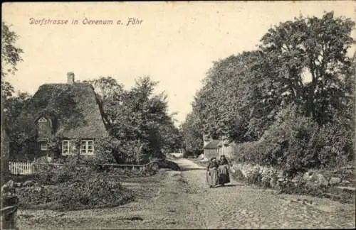 Ak Oevenum auf Föhr Nordfriesland, Dorfstraße