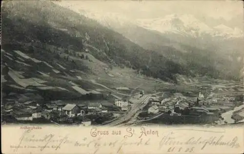 Ak Sankt Anton am Arlberg Tirol Österreich, Gesamtansicht, Arlbergbahn