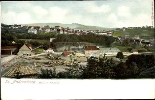 Ak St. Andreasberg Braunlage im Harz, Panorama vom Ort v. Neufang aus