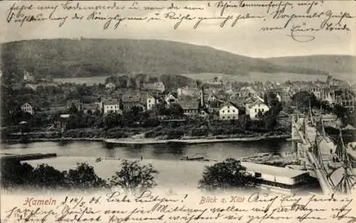 Ak Hameln an der Weser Niedersachsen, Teilansicht, Blick zur Klüt