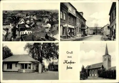 Ak Kuchenheim Euskirchen Nordrhein Westfalen, Straßenansicht, Luftbild, Kirche, Gebäude
