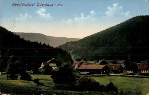 Ak Oderhaus Braunlage im Oberharz, Oberförsterei, Gesamtansicht