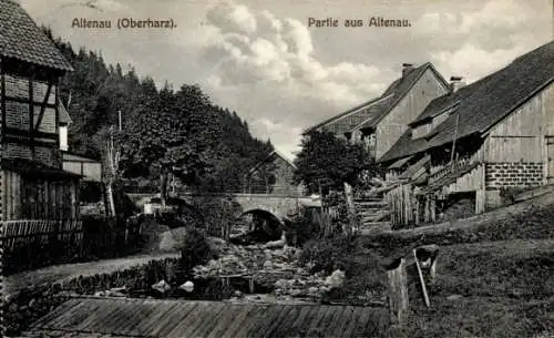 Ak Altenau Clausthal Zellerfeld im Oberharz, Teilansicht