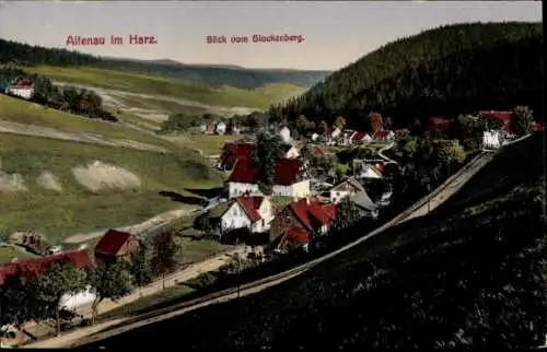 Ak Altenau Clausthal Zellerfeld im Oberharz, Blick vom Glockenberg