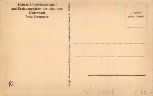 Ak Duderstadt im Eichsfeld, höhere Unterrichtsanstalt und Erziehungsheim der Ursulinen, Gang