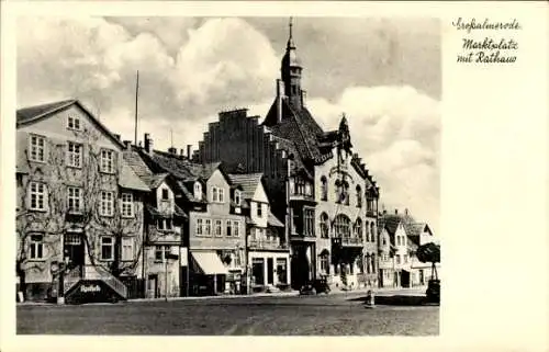 Ak Großalmerode in Hessen, Marktplatz, Rathaus