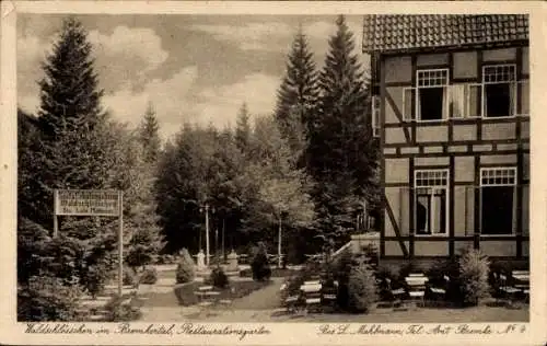 Ak Bremke Gleichen Landkreis Göttingen, Waldschlösschen, Restaurationsgarten