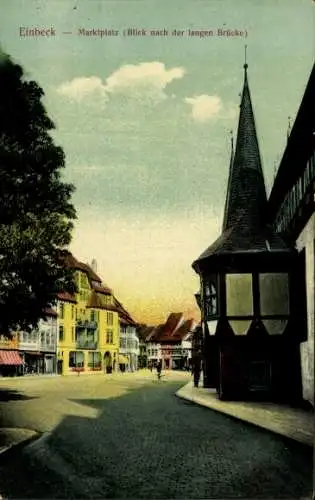 Ak Einbeck in Niedersachsen, Marktplatz, lange Brücke